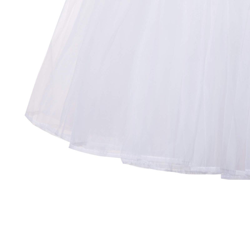 GRACE KARIN A Line Hoopless Crinoline Elastic waist Petticoat Slips(S,White#512) - Image 2